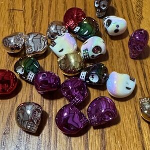 Set of 50 Colorful Skull Beads